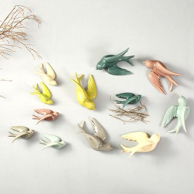 Ceramicwallwall-mounted Bird Simulation Animal Ornaments Flying Bird Background Wall Hanging Room Decoration Accessories