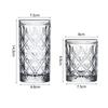 Glasbecher mit Gittermuster Hausgemachte geprägte Wassergläser Whisky- Weingläser Saftbecher Kaltgetränkebecher Weingläser Weihnachtsgeschenk