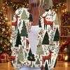 Damen Weihnachtsdruck Langarm Strickjacke Knopfleiste Pullover