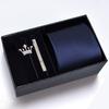 Gift Box Men'S Tie Four-Piece Set, Can Add Formal Business 8Cm Striped Black Wedding Groom