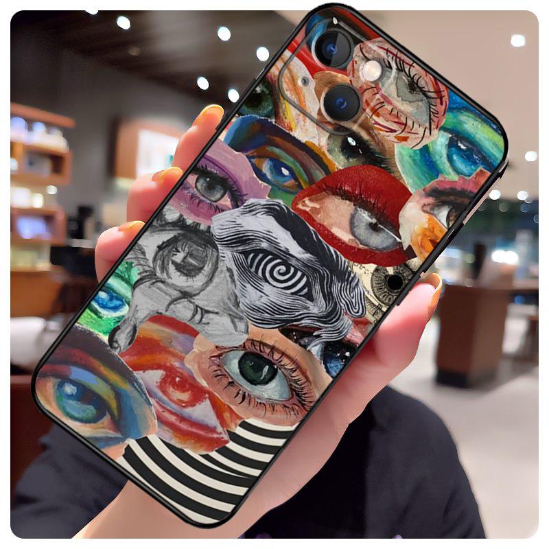 

Scary Face Eyes Case For iPhone 16 Pro Max 14 13 12 11 15 17 Pro Max mini 15 16 Plus 16e 17 Air Phone Cover iPhone 17Pro MAX