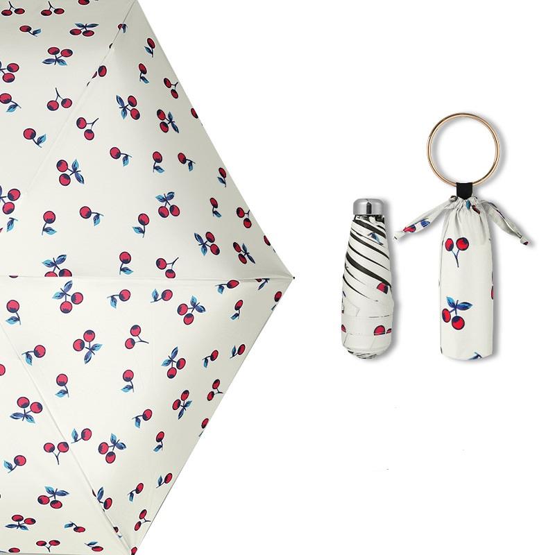

Мини-карманный зонт от дождя, 6 ребер, роскошные женские зонтики, браслет с принтом, анти-УФ-зонтик, модный солнцезащитный маленький зонт