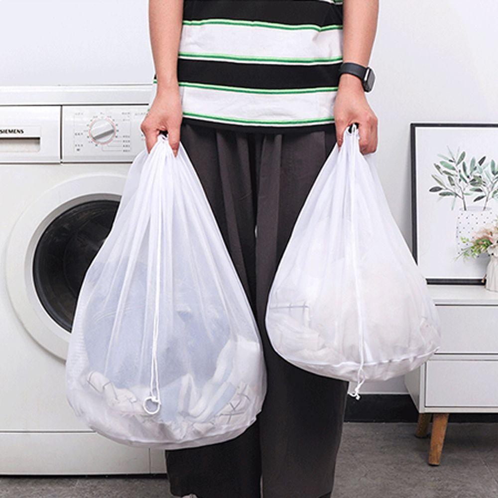 

2Pcs Portable Home Drawstring Cleaning Tool Wash Bags Washing Mesh Net Bags Laundry Bag