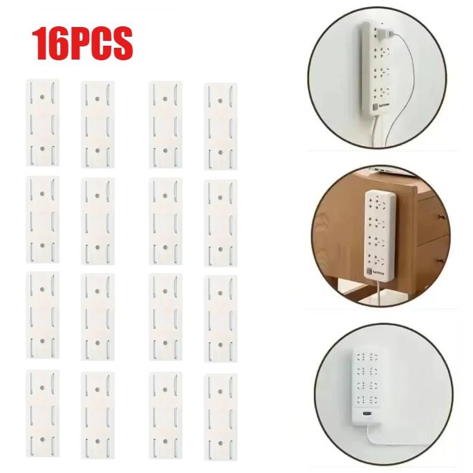 Self Adhesive Power Strip Holder Wall Mounted Removable Socket Fixer Cable Organizer for Office Home Desktop Storage Rack Use