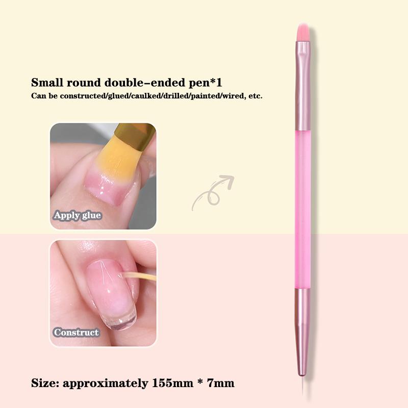 

Дизайн ногтей двухголовая ручка-кисть кисть для рисования УФ-гель для наращивания рисунок ручка для резьбы инструмент для маникюра своими руками кисть для ногтей розовый