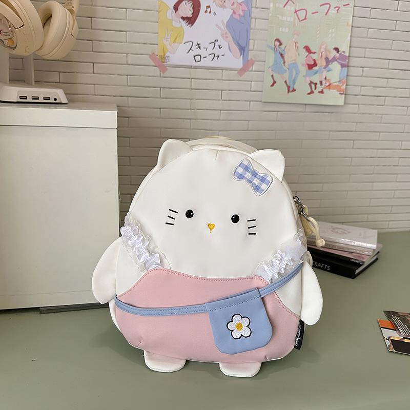 Schoolbag1011 Cute Cat Cute Face Large Capacity Casual Backpack New Trend Japanese Soft Girl New Travel Backpack