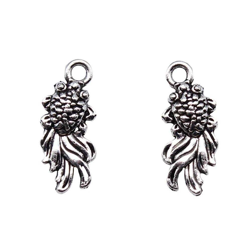 

Подвески в виде маленьких рыбок, мужские аксессуары, винтажные украшения A23-40pcs-17x7mm