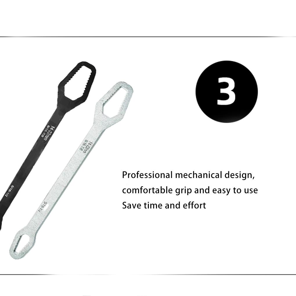 Household Double Head Torx Wrench for 8-22mm Multifunctional Bolts Screws Self-tightening Spanner Car Motorcycle Machine