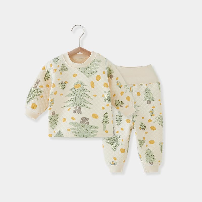 Pajamas Baby Clothes Girls Clothes Belly Wrap Girls Boys Spring Autumn Winter Clothes Thick Cotton Long Sleeve Girls Loungewear Sleepwear Top and