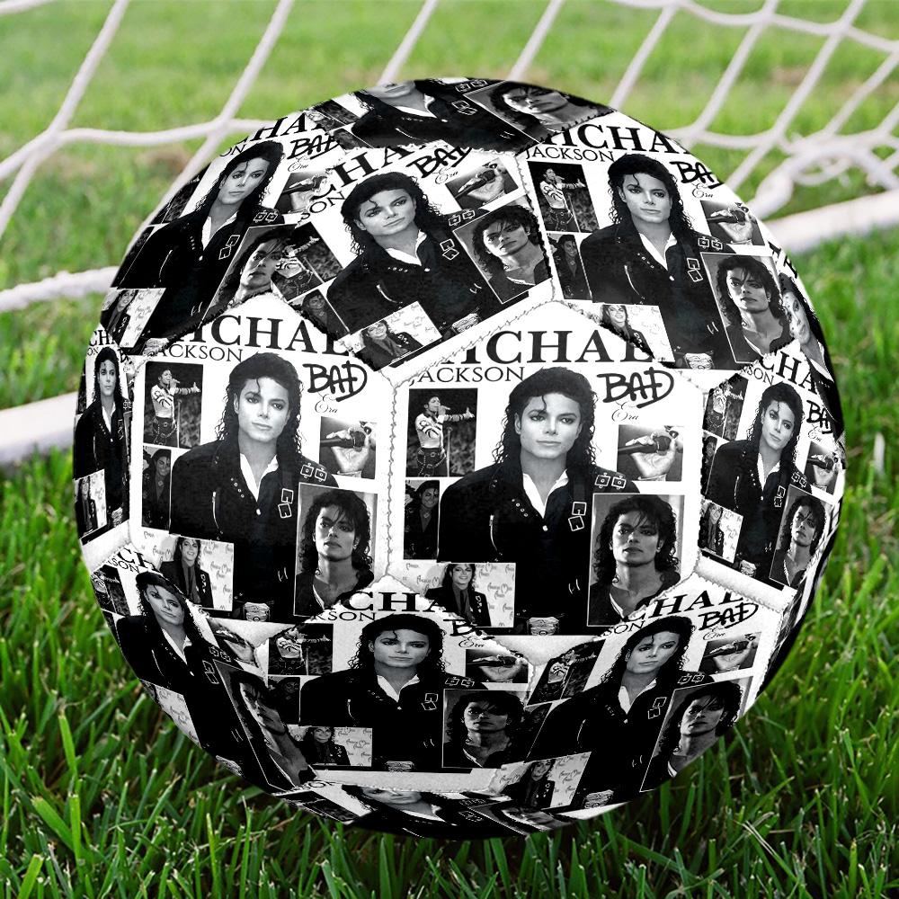Michael Jackson Print Size 5 Soccer Ball, Standard Match Football for Sports Game and Team Practice, Ideal Gift for Soccer Fans