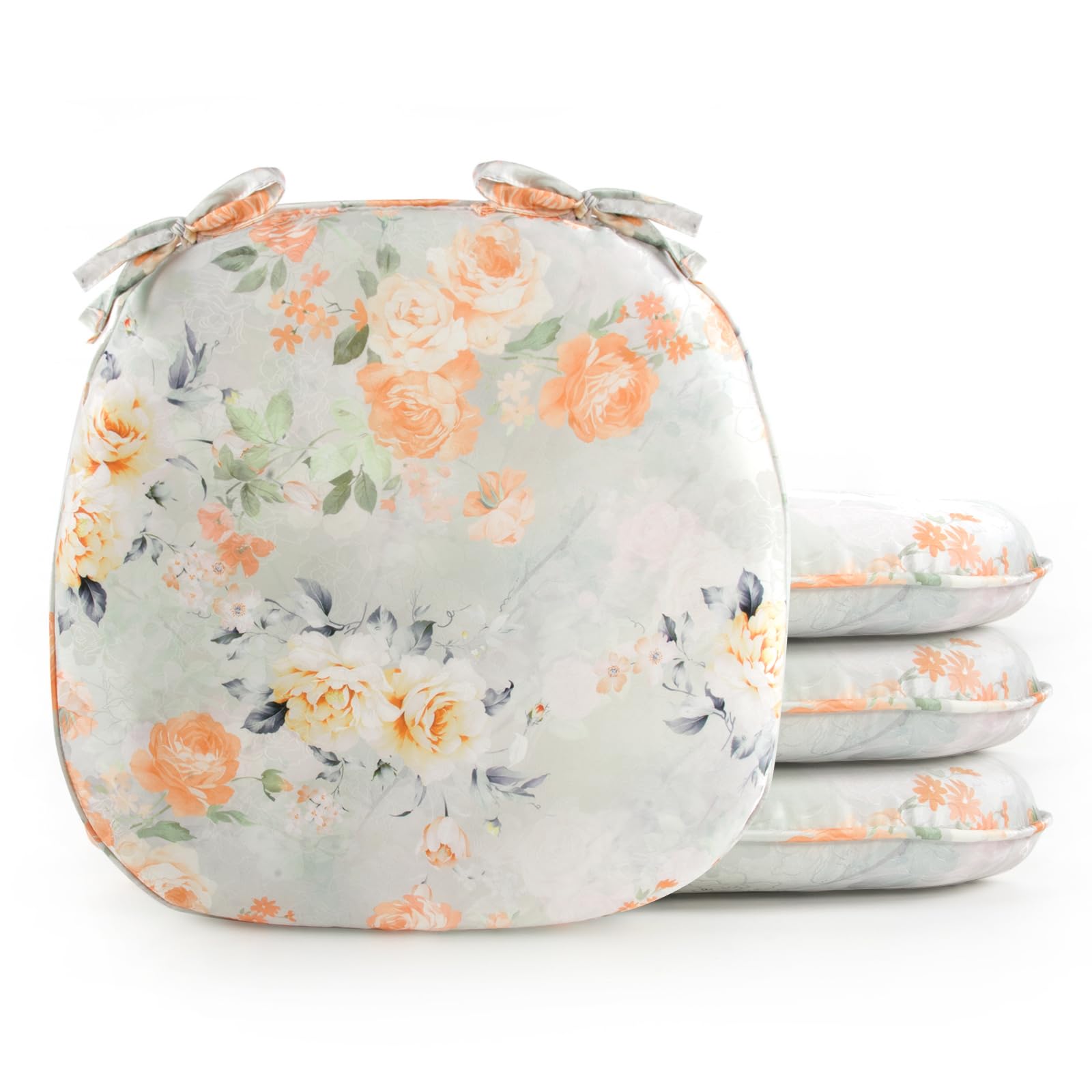 

JEMA Gemma Набор подушек-подков из 4 штук Подушки для сиденья Подушки для сиденья Шелковистые на ощупь Подушка для обеденного стула С завязками Подушка для обеденного стула Вискоза