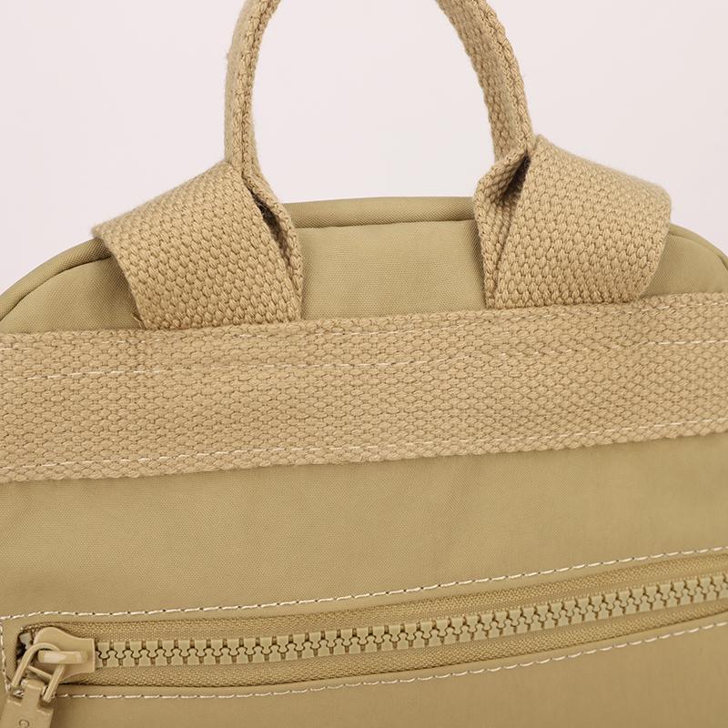 Compact Backpack with Front Zip Pocket Casual Shouler Bag for Daily Use
