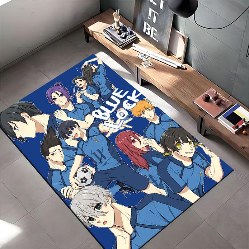 Blue Lock Anime Soccer Design suitable as a non-slip mat for the living room or bedroom sofa