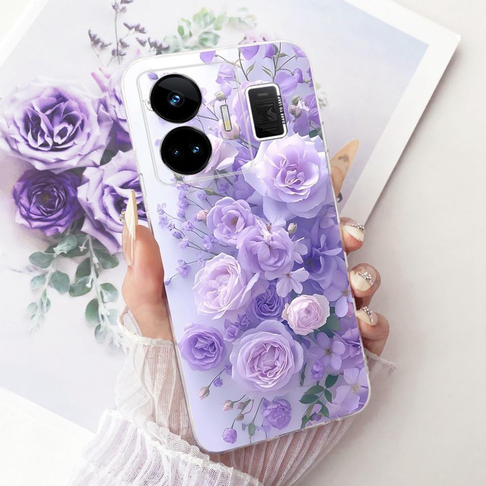 Clear For Realme GT Neo 5 Case RMX3706 Cute Cat Fashion Butterfly Funny Painted Casing For Real me GT Neo 5 Cover