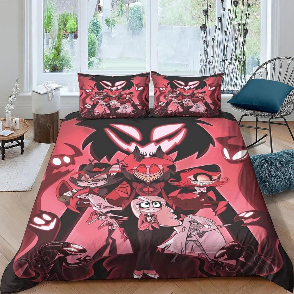 Charlie Bedding Set Hazbin Hotel Duvet Cover Pillowcase for Boys Bedroom Single Twin Full Queen King Size Gift