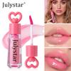 Julystar Heart-Shaped Lip Gloss, High Shine Mirror Finish, Hydrating & Moisturizing Clear Pink Lip Tint, Non-Sticky & Long Lasting Liquid Lipstick