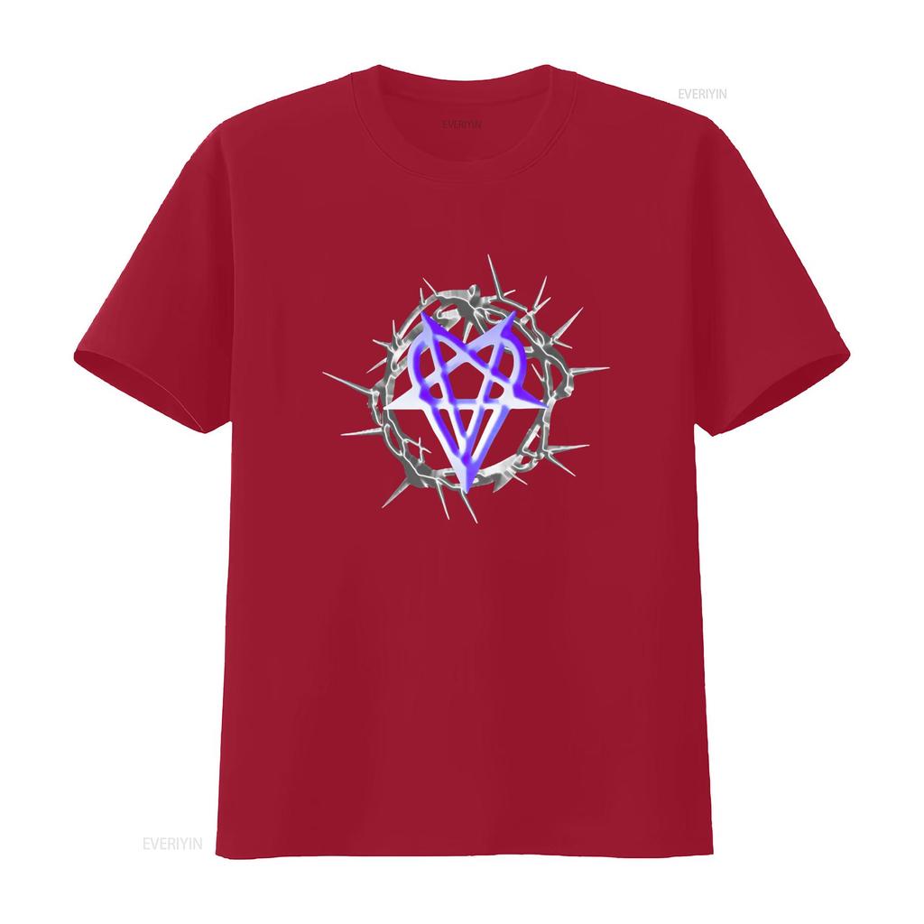 Destroy Lone Band Gothic Heartagram Print Opium Style T Shirt Fashion vintage Washed Stretched fashion streetwear Comfortable