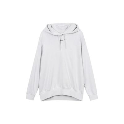 Sw Collection Easy Logo Printed Sports Knit Pullover Hoodie Women Hoodies Light-Silver-Gray DJ6940-094