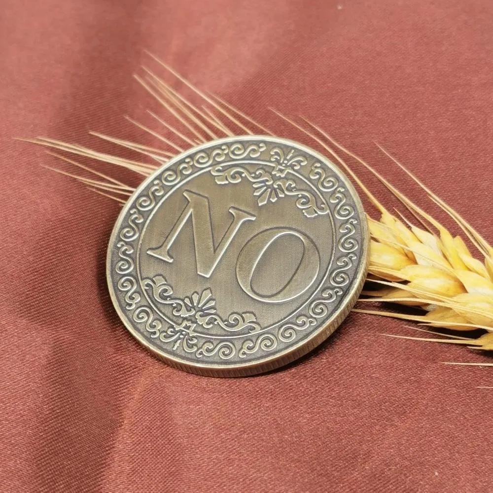 Brąz Tak lub Nie Pamiątkowa Moneta Pamiątka Monety Niebędące Walutą Gra Nowość TAK NIE Monety Wyzwanie Litery Decydent