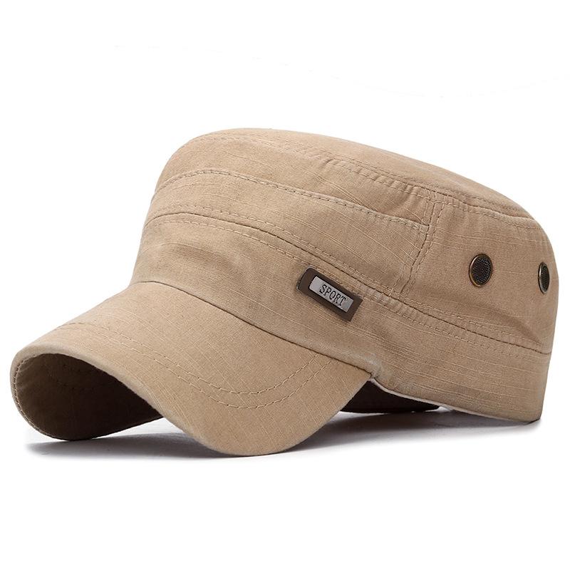Vintage Gewassen Katoen Militaire Petten Platte Top Baseballpet Verstelbaar Passend Dikkere Pet Zonbescherming Mannen Vrouwen Cadetten Legerpet
