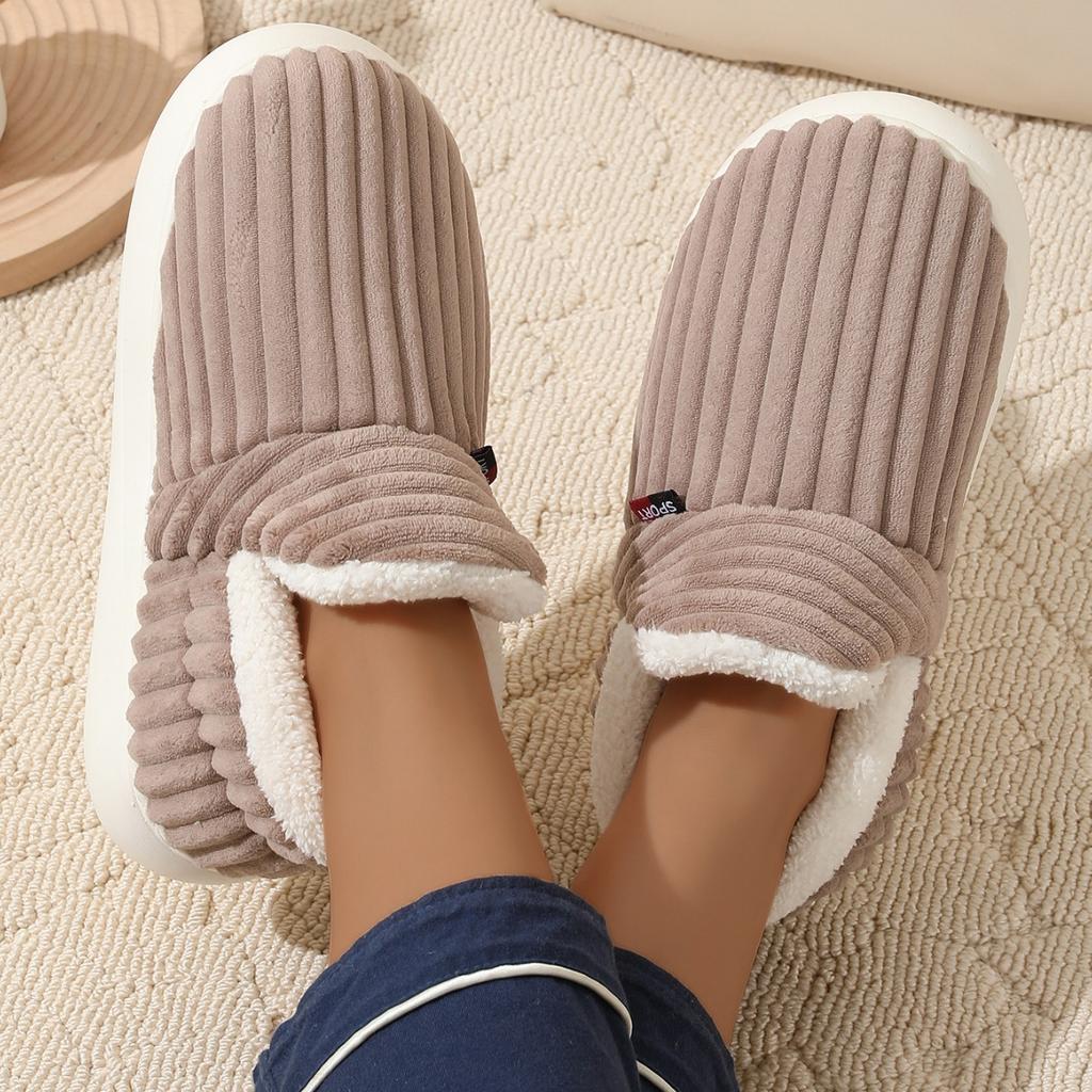 High-top Cotton Shoes Winter Cold-proof Thick-soled Indoor Warm Plush Cotton Slippers Couple