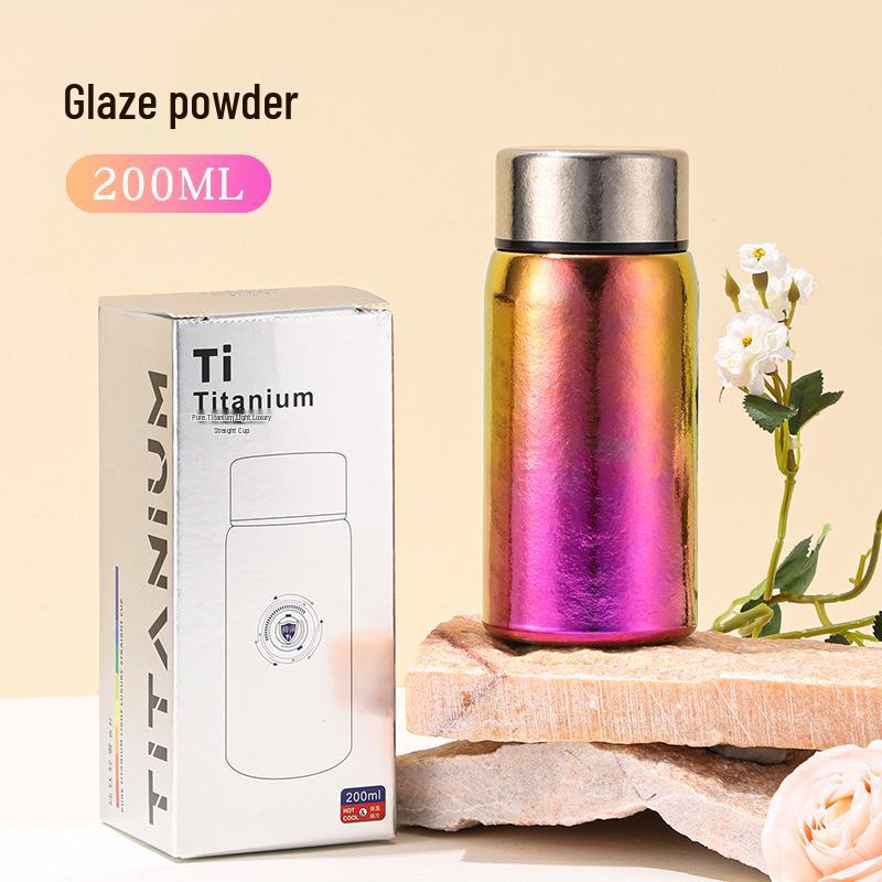 Tazza Termica Mini in Titanio Portatile di Alta Gamma per Donne - Elegante, Compatta, Tazza da Tè per Esterni