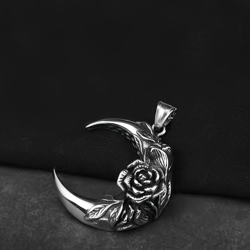 Rose Moon Dark Wind Necklace for Men and Women Trendy Cool and Cold 60CM(Necklace Long)