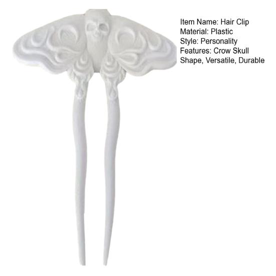 Hair Clip Multifunctional Black White Retro Style Hairpin Halloween Crow Skull Styling Hair Clip Hair Accessories