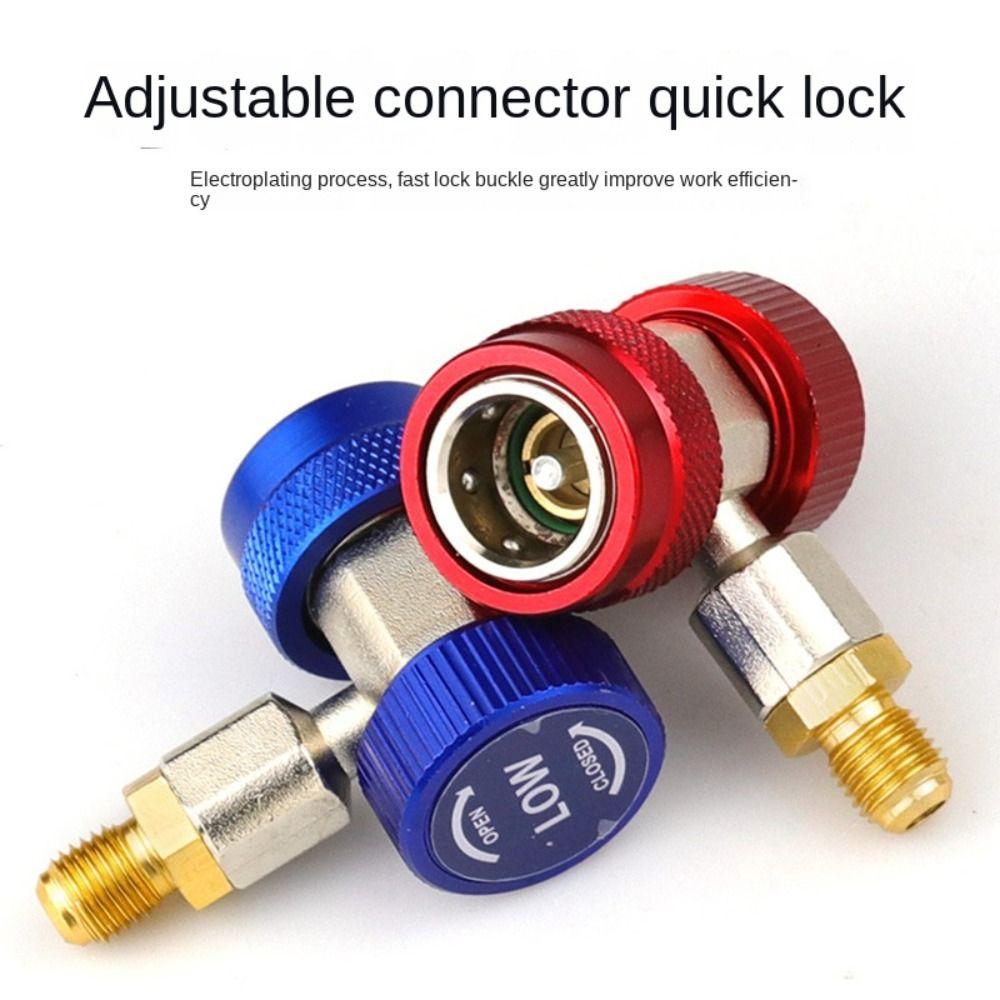 Adjustable Car Quick Coupler Connector Alloy Manifold Gauge Durable Brass Plating Adapter