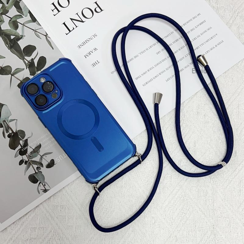 

Crossbody Strap Lanyard Magnetic Case For iPhone 17 16 15 14 13 11 12 Pro Max Plus XS 16E Magsafe Neck Silicone Soft Back Cover for iPhone XR