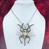 Howlite Pendant Copper Wire Wrapped Pendant Titanium Bead Eyes & Skull Bone Face Pendant