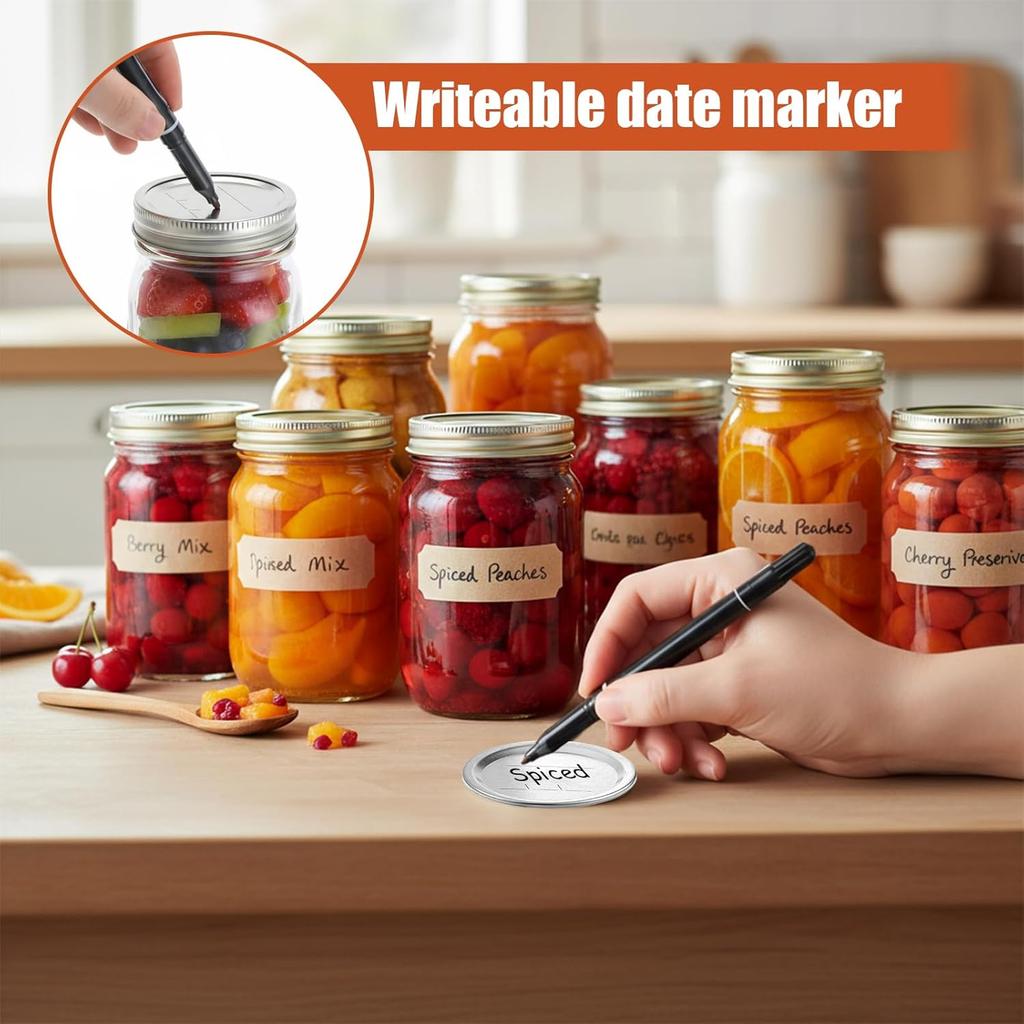 24 PCS Mason Jar Vacuum Sealer Lids, Canning Lids Wide Mouth Compatible with Most of Electric Vacuum Sealer