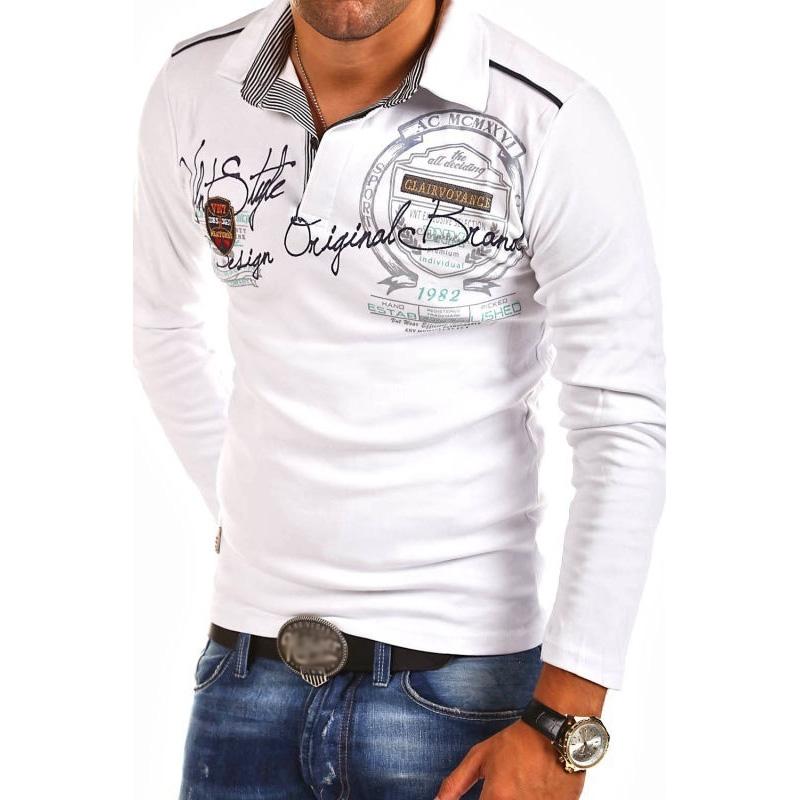 Men's Vintage Long Sleeve Stand Collar Pullover Printed Long Sleeve Top