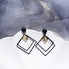 New Korean Heart Statement Drop Earrings  for Women Fashion Vintage Geometric Acrylic Dangle Hanging Earring Jewelry ear stu