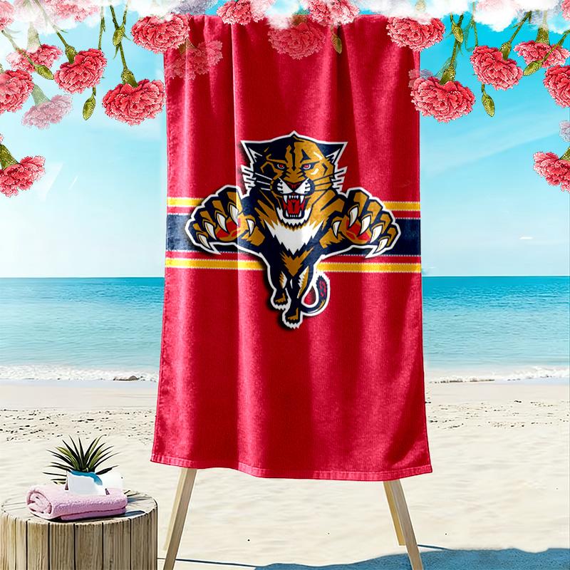 Florida Panthers Print Beach Towel, Large Soft Quick Dry Towel for Beach Camping Swimming