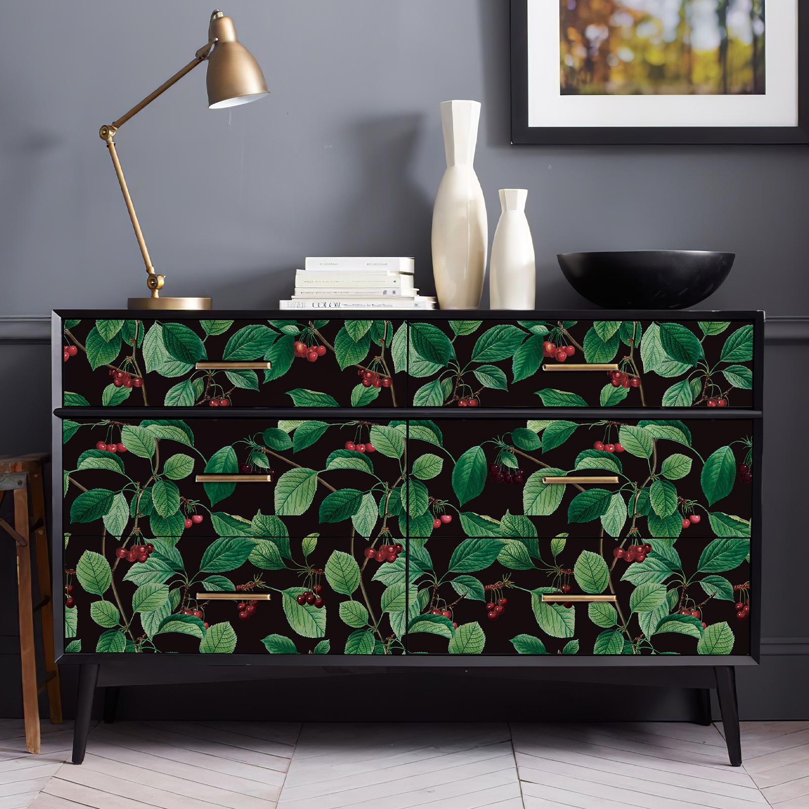 

Вишневый Фруктовый Настенный Стикер Самоклеящийся Водонепроницаемый 3D Виниловый Арт Декор для Кухни Столовой Ягодные Обои Peel & Stick для 44cmx300cm