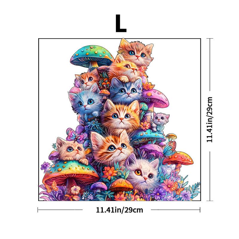 Cross-Border Special-Shaped Creative Cat Wooden Puzzle, High Difficulty Special-Shaped Handmade Diy Gift Toy High Difficulty