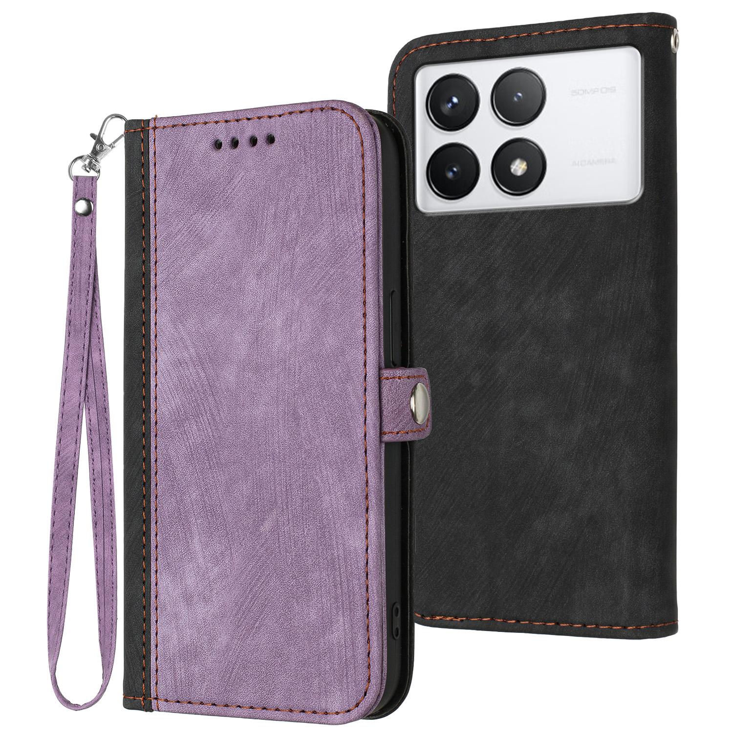 

YX0020 For Xiaomi Redmi K70E 5G/Poco X6 Pro 5G Case Leather Stand Wallet Cover Purple