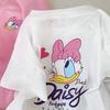 Girls' Pink T-Shirt Daisy Print Short-Sleeve Top Casual Fashion Multifunctional Children