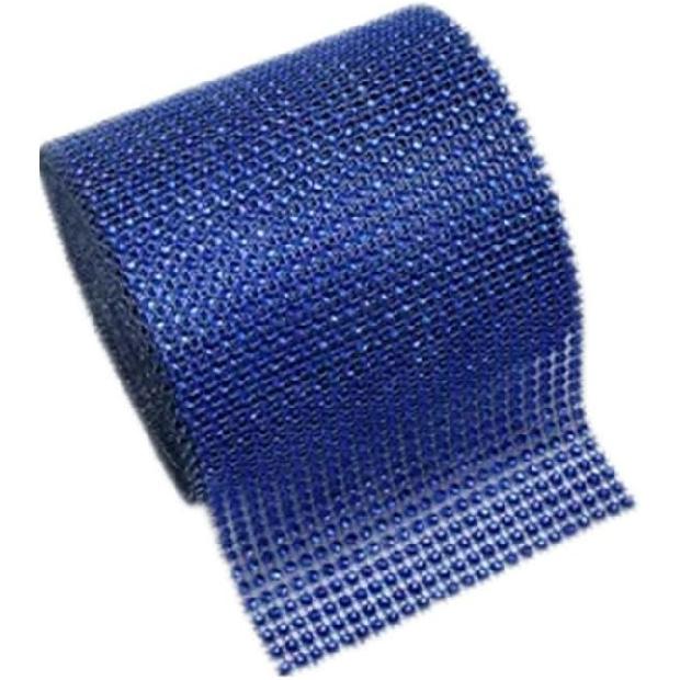 Rhinestone Ribbon Bling Wrap Bulk DIY Roll for Event Decorations Bridal/Baby Shower Birthdays, Arts & Crafts Vase & Party Decorations (Royal Blue, 10