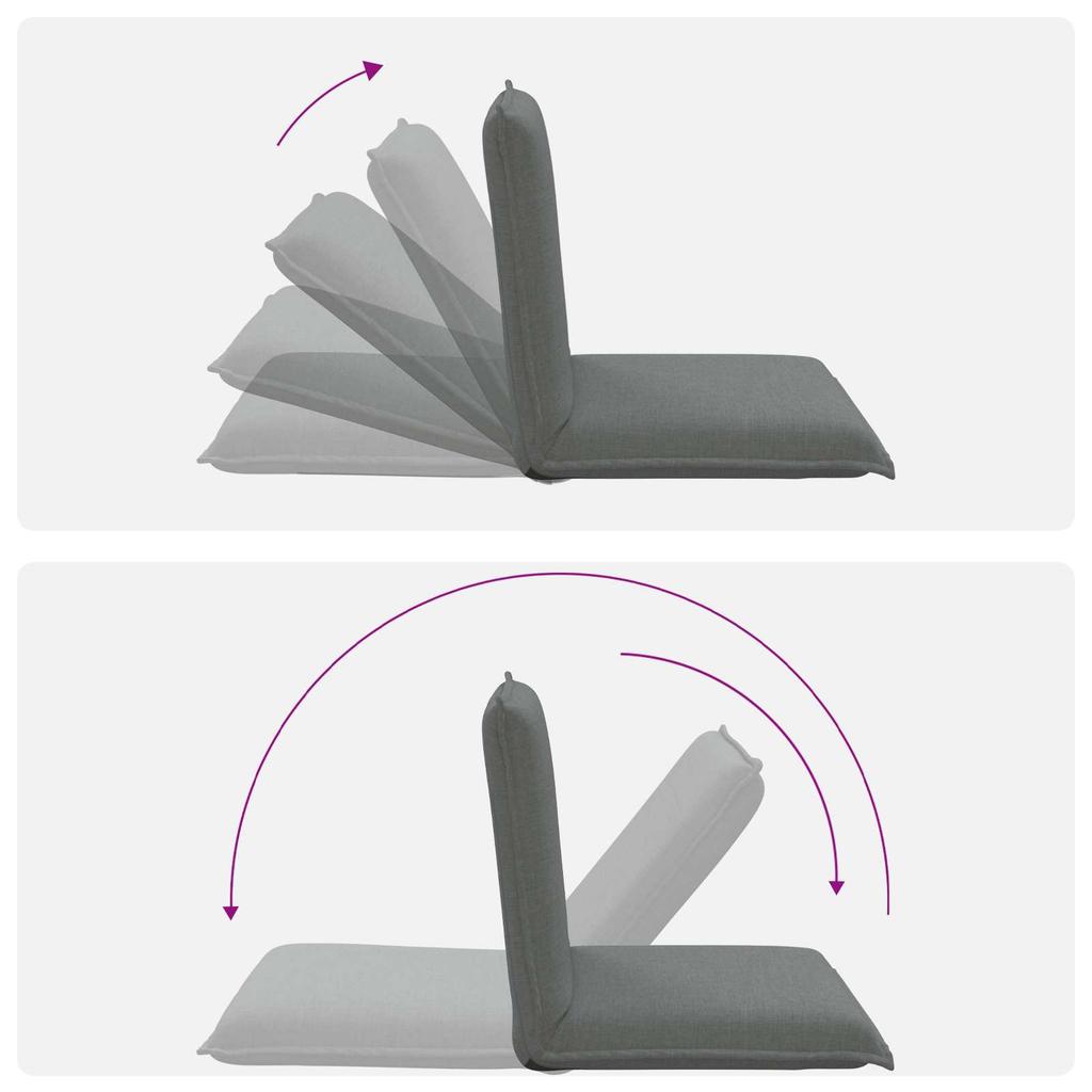 Adjustable Floor Chair Dark Grey Fabric