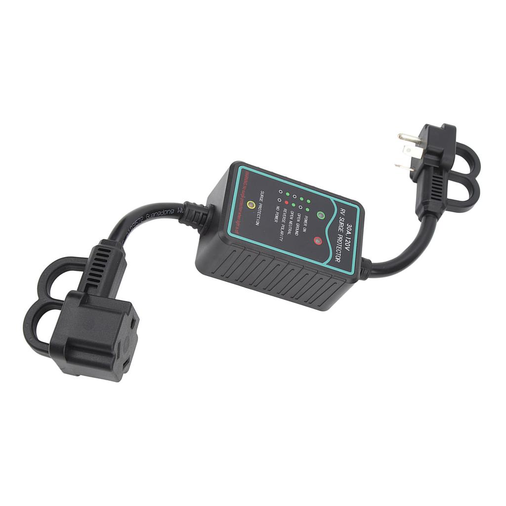 30A 120V RV Surge Protector 2100J Weatherproof Heat Insulation Circuit Analyzer Guard Device for Cam