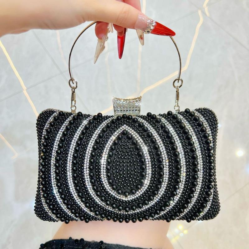 Модная сумочка - Вечерняя сумочка со стразами - Сумочка для вечернего платья - Универсальная сумочка для женщин элегантного стиля чёрный