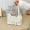 Sweet Bow Handbag Contrast Color Simple Versatile Shoulder Bag Korean Style Luxury Design Women Underarm Bag Commuting Tote Bag