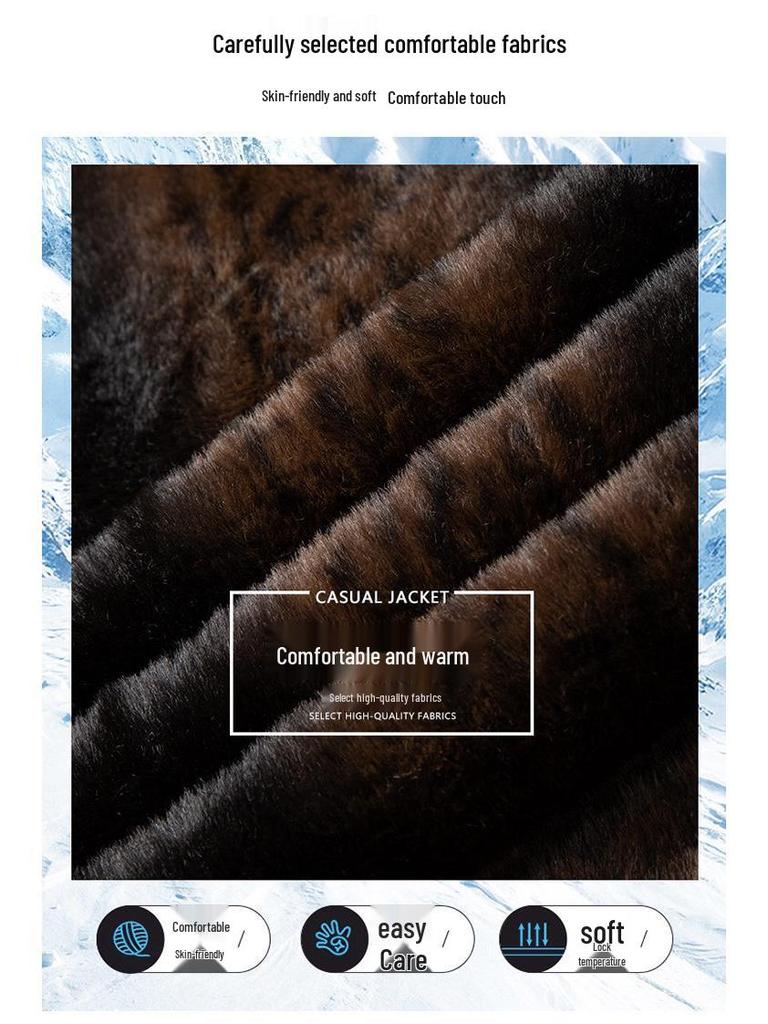 Men's Corduroy Lapel Cotton Jacket - Plus Velvet Thickened, 2025 Autumn/Winter Style for Middle-Aged & Elderly Dads