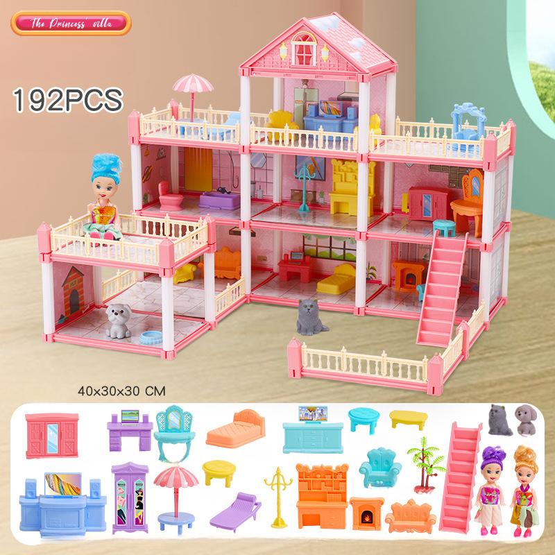 Diy Doll House Children Dream Princess Big Castle Villa Birthday Gift Play House Toys