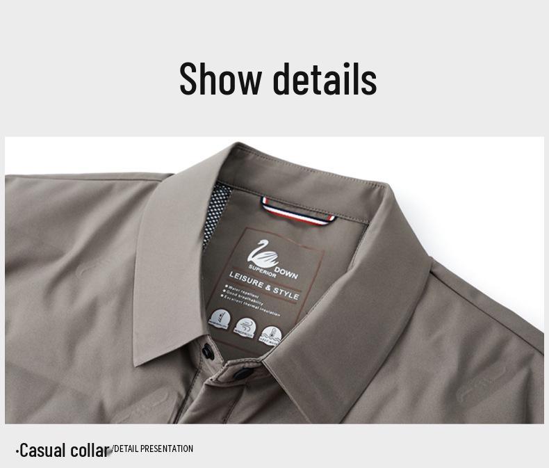 Men's Lightweight Shirt-Style Down Jacket - 2025 Autumn/Winter Business Casual Coat
