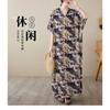 V-neck Thin Plus Size Loose Vintage Cover-up Long Dress