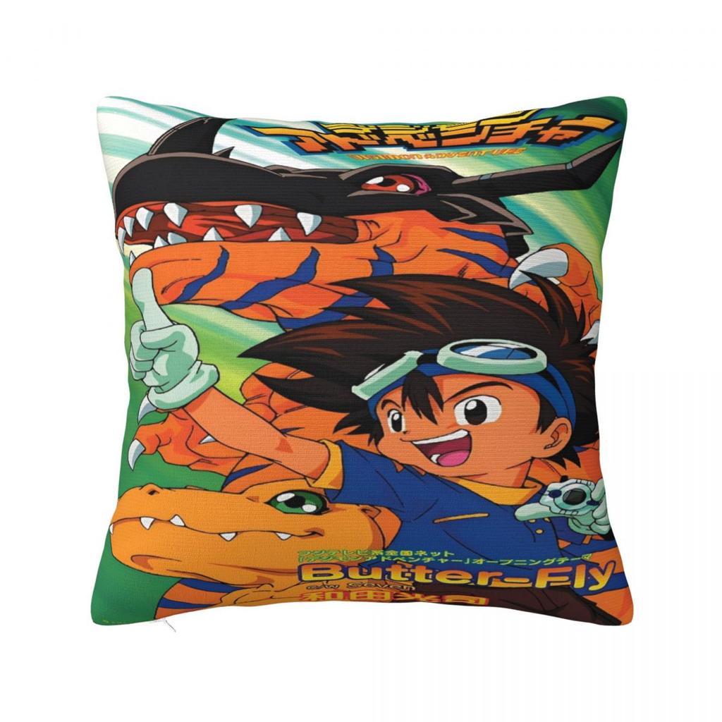Stylish Bedroom Digital Monster Digimon Decoration Pillowcase Merch Pillow Cover Zipper Multi-Size