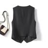 Women's Sleeveless Suit Vest Slim Fit Single Breasted Business Vest V Neck Dressy Waistcoat Open